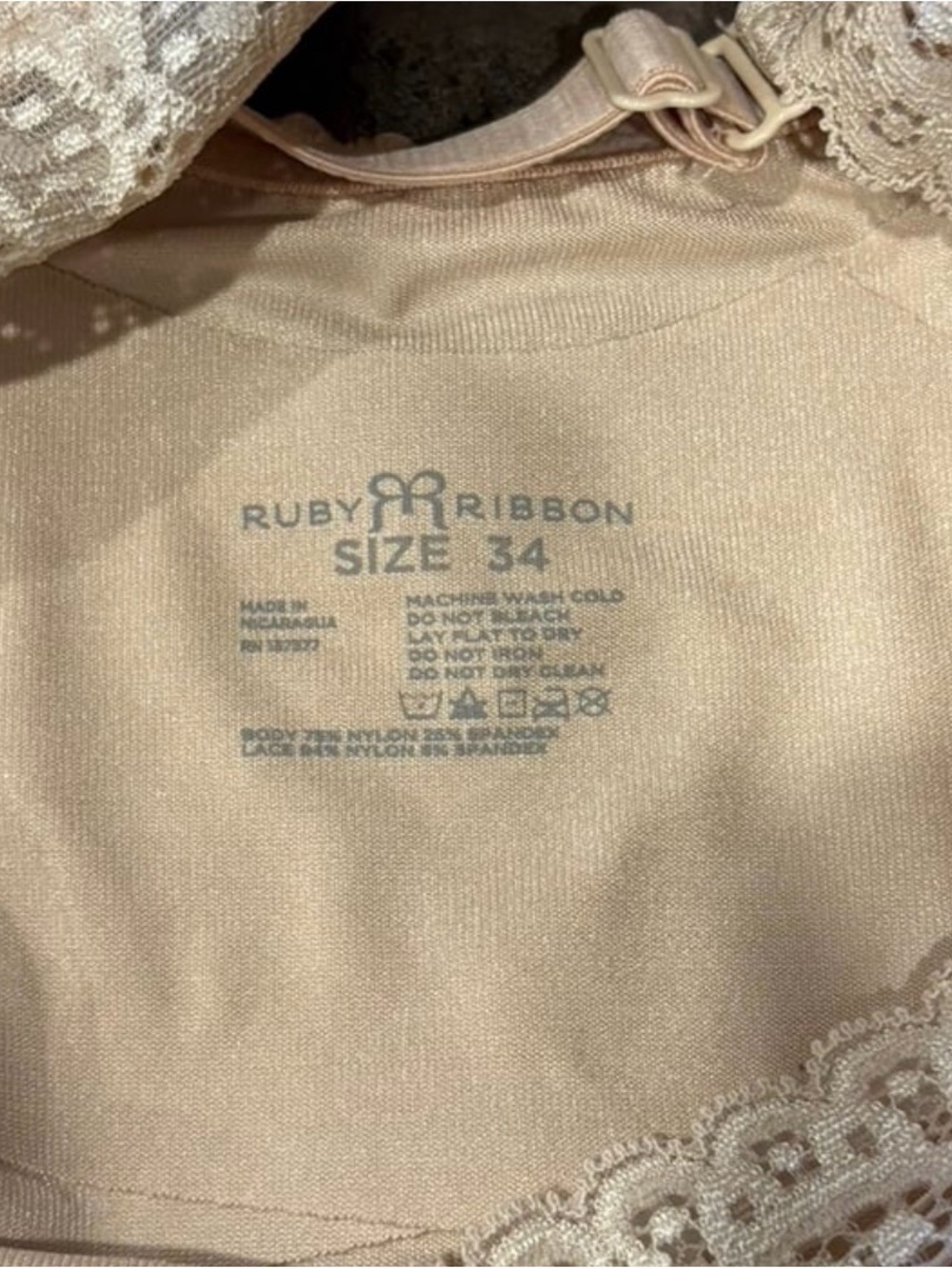 Ruby Ribbon Lace Demiette Bralette - Picture 4 of 4